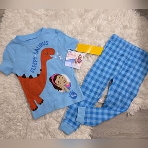 Ms. Rachel "Sleepy-Saurus" Toddler Pajama Set - Size 3T - Blue Dinosaur - NEW